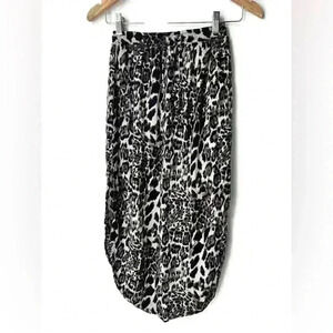 Suzy Shier Womens Brown Leopard Animal Print Summer Coastal Midi Skirt XS